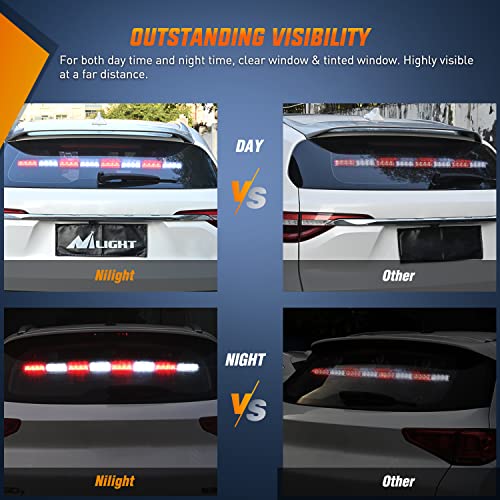 Nilight Traffic Advisor Emergency Strobe Light Bar 35Inch 32LED 21 Flash Patterns Directional Safety Warning Lights with Cigar Lighter on Trucks Police Cars Construction Vehicles - Image 3
