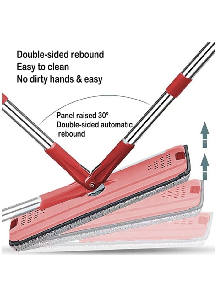 dreamons link Microfiber Flat Mop with Bucket, Cleaning Squeeze Hand Free Floor Mop, 3 Reusable Mop Pads, Stainless Steel Handle,360° Rotating Head Squeeze Flat Mop  - Image 2