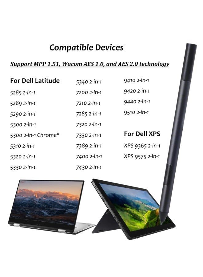 قلم نشط PN557W متوافق مع Dell Active Pen PN557W لأجهزة Latitude 5285 و5289 و7285 و7389 و7400 و5290 ثنائية الاستخدام، وأجهزة XPS 9365/9575 ثنائية الاستخدام. - Image 2