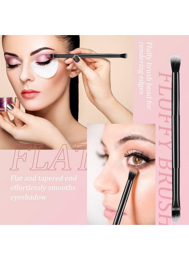 Perthlin 12 Pcs Eyeshadow Smudge Brush 2 In 1 Eyeshadow Brush Double Ended Concealer Brush Under Eye Small Soft Firm Pointed Foundation Makeup Applicator For Blending Eye Shadow Liner (Black)  - Image 3