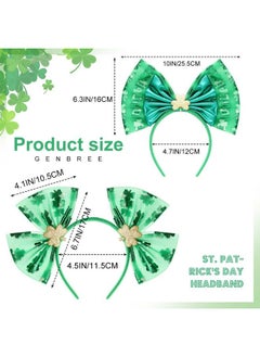 St Patrick'S Day Headbands Green Bow Hair Hoop Shamrock Hair Band Festival Party Hair Accessories For Women And Girls(2Pcs) - pzsku/ZE0AC542FBEDE732023A7Z/45/_/1718643842/c34dde8d-7906-4179-ab10-b00b24305b1e