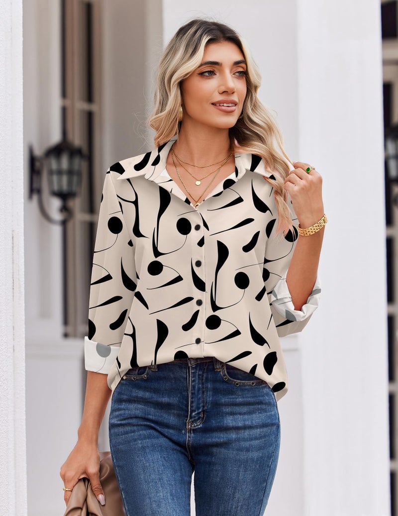 Zeagoo Women's Clothing Button Down Shrits Business Casual Outfit Long Sleeve Blouse Work Clothes Cute Summer Tops - Image 3