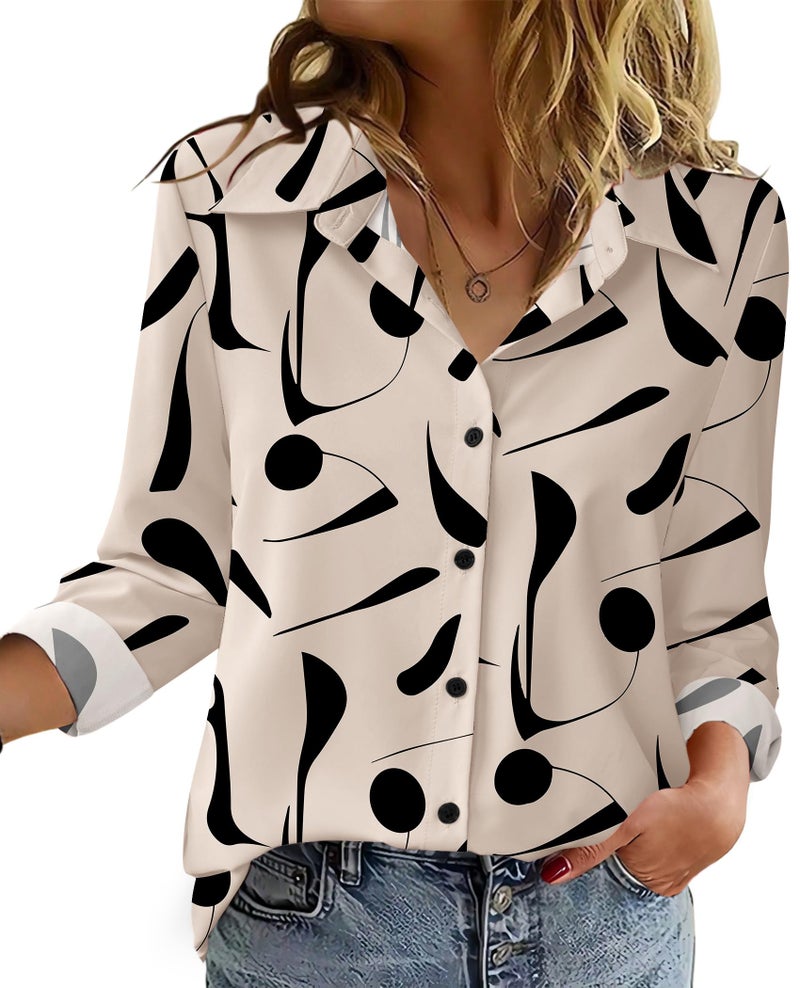 Zeagoo Women's Clothing Button Down Shrits Business Casual Outfit Long Sleeve Blouse Work Clothes Cute Summer Tops - Image 1