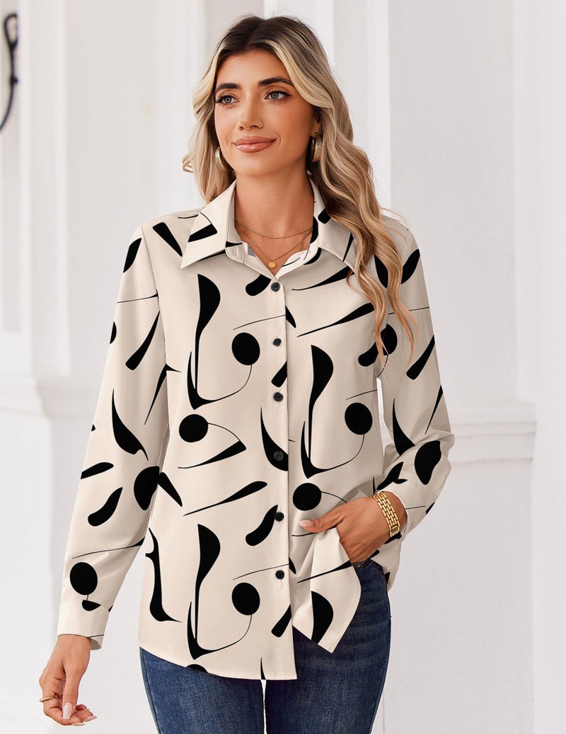 Zeagoo Women's Clothing Button Down Shrits Business Casual Outfit Long Sleeve Blouse Work Clothes Cute Summer Tops - Image 4