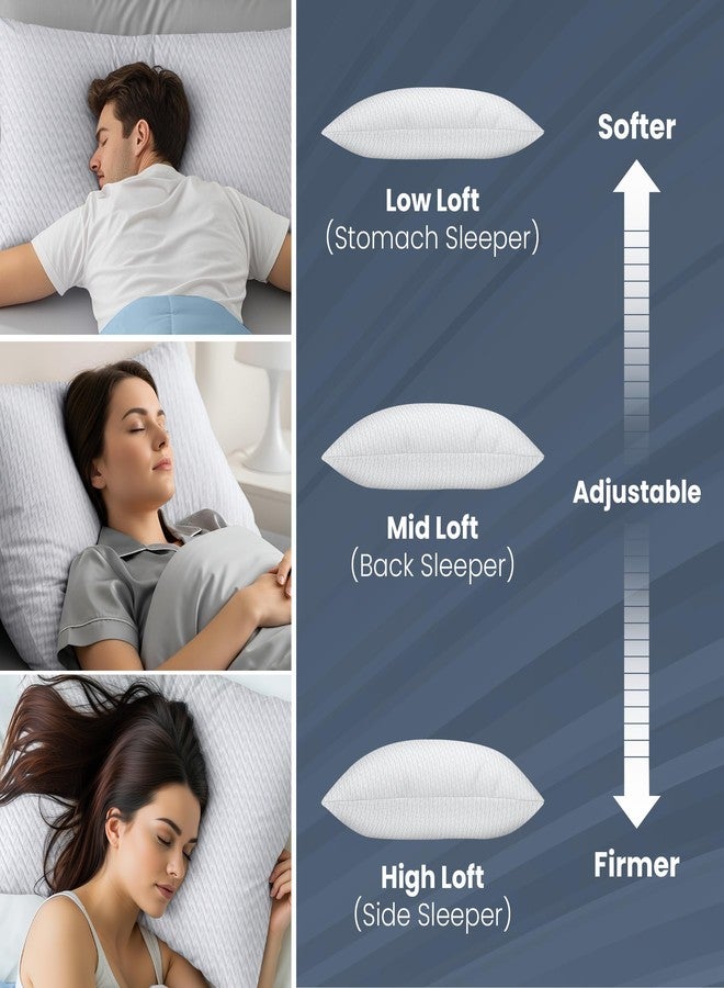 Utopia Bedding Shredded Memory Foam Pillows (Queen), Cooling Adjustable Bed Pillows for Sleeping with Washable Pillow Case, Back, Stomach and Side Sleeper Pillow, Plush and Supportive (1 Pack) - Image 5