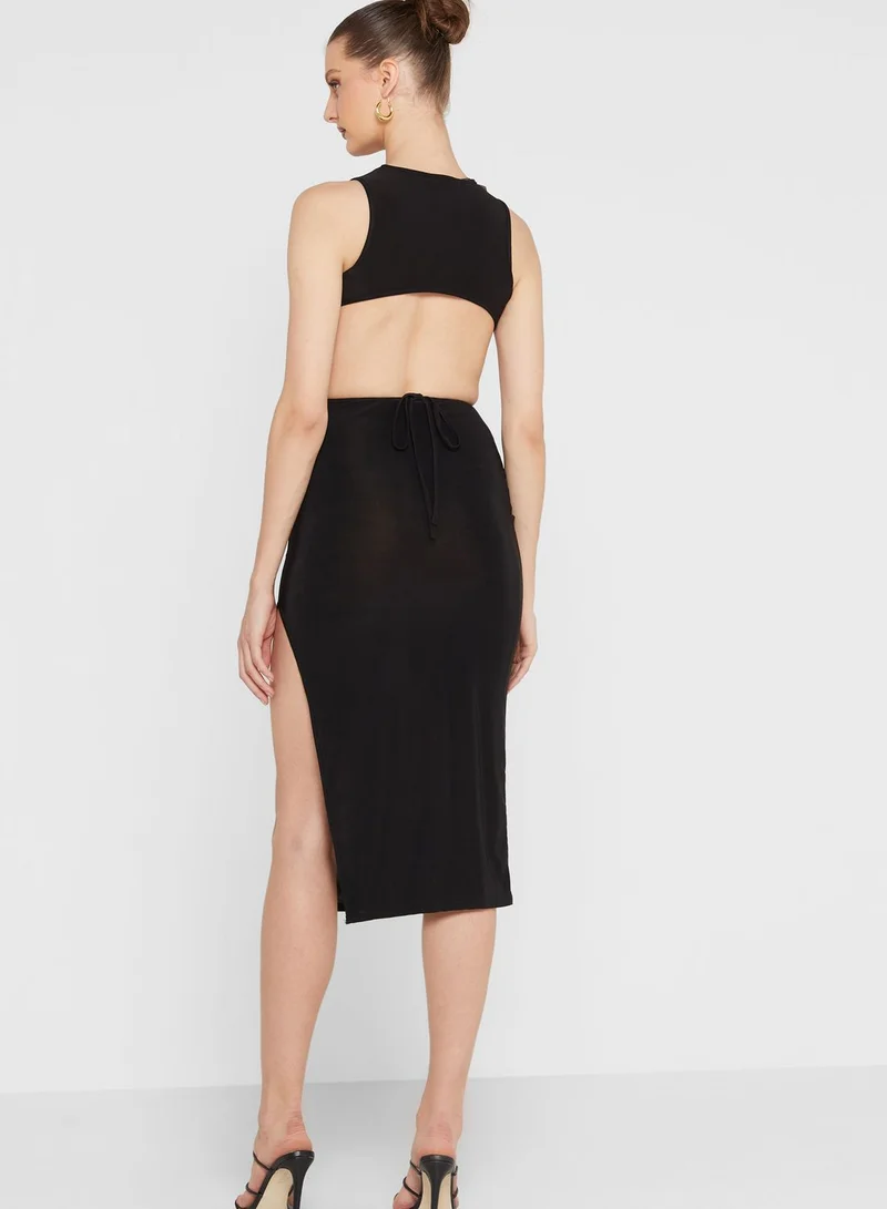 Missguided Tie Back Top & Skirt Set