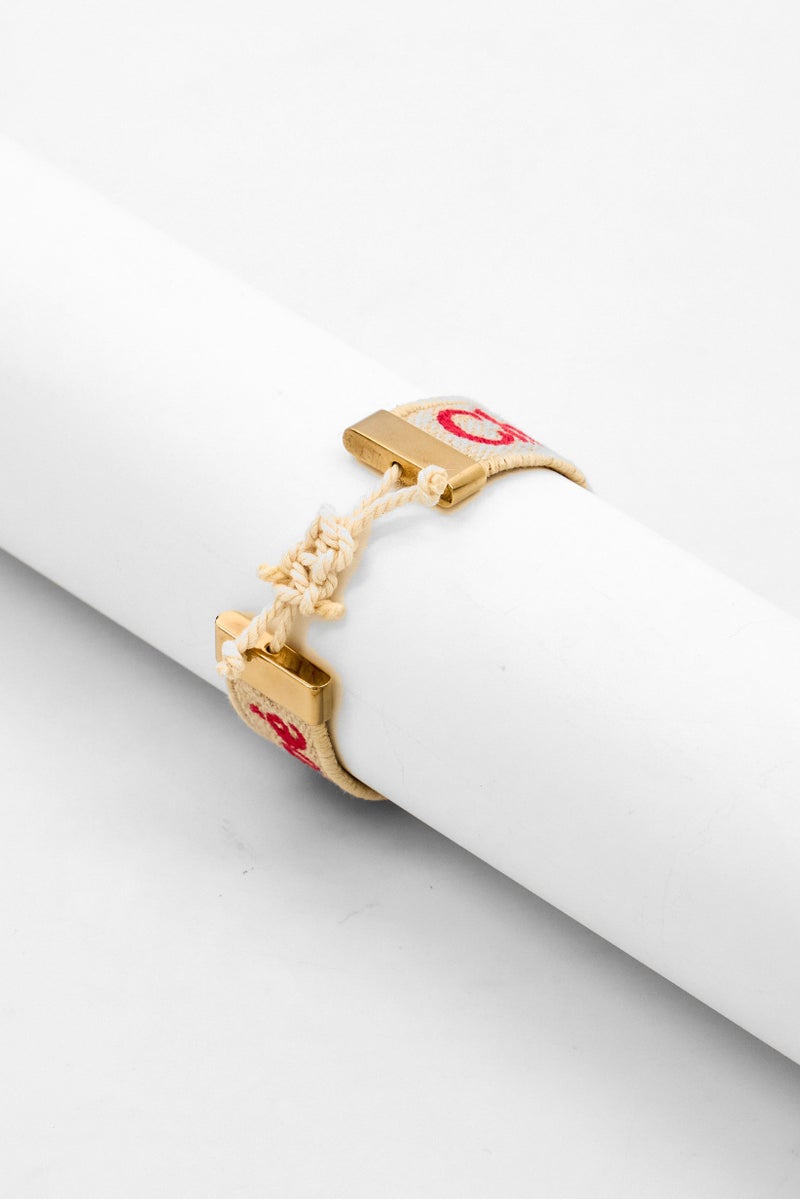 Chloé Women Brand Logo Bracelet, Beige - Image 2