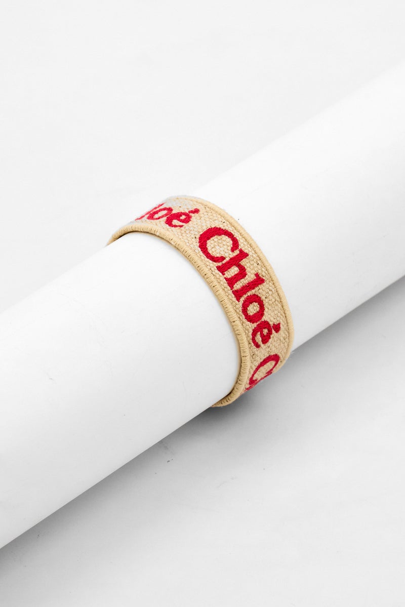 Chloé Women Brand Logo Bracelet, Beige - Image 1