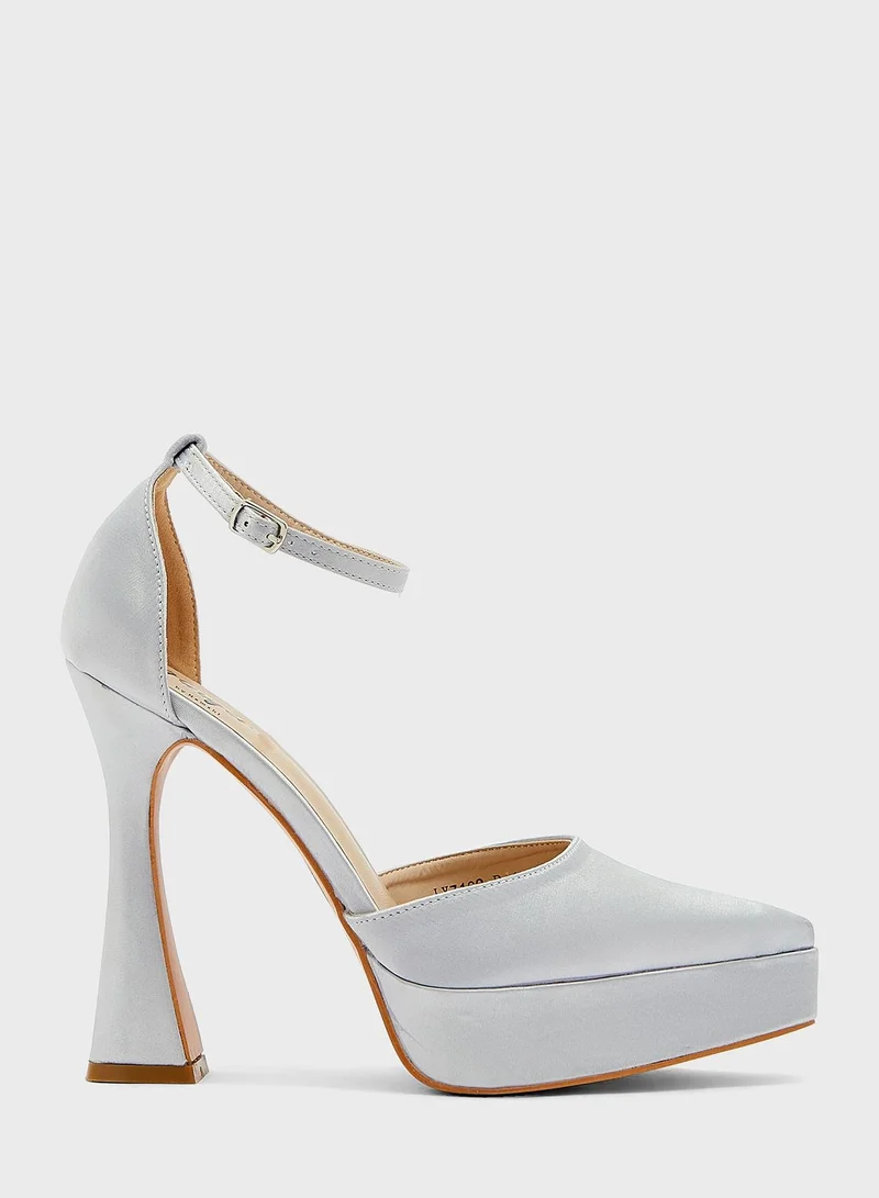 Ginger Glitter Platform Pointed Pump