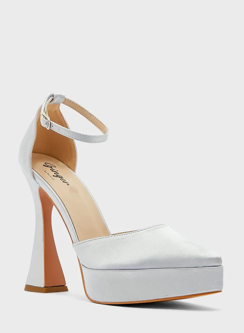 Ginger Glitter Platform Pointed Pump