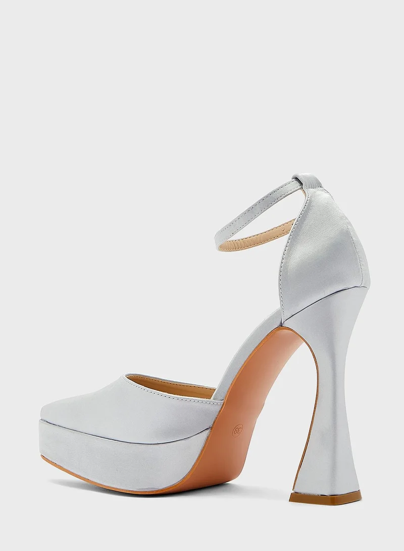 Ginger Glitter Platform Pointed Pump