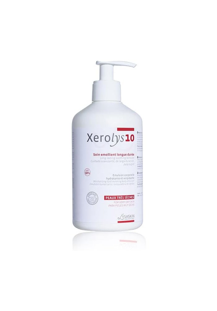 LYSASKIN Xerolys 10 Moisturizing Cream 500ml - Urea 10% Hydrating Cream for Very Dry & Rough Skin, Fragrance-Free - Image 1