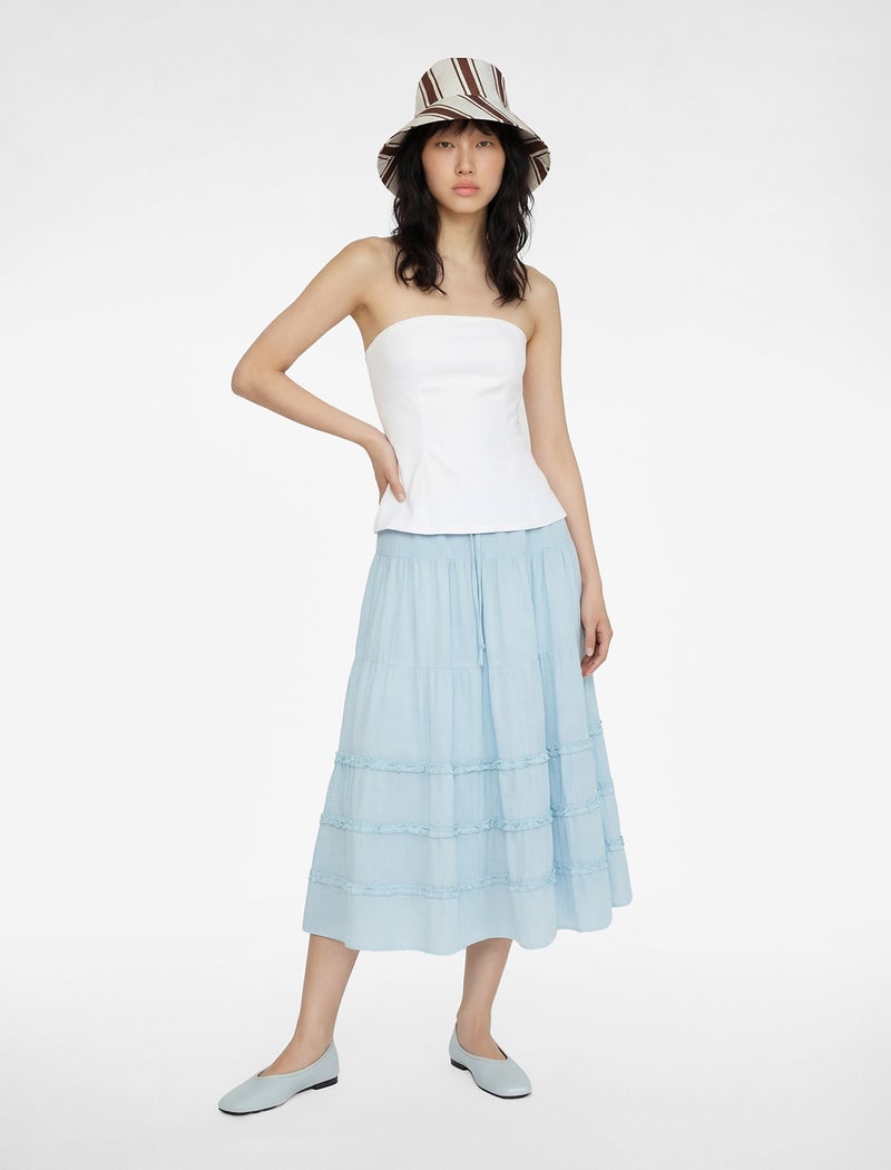 KOTON Embroidered Elastic Waist Maxi Skirt - Image 3