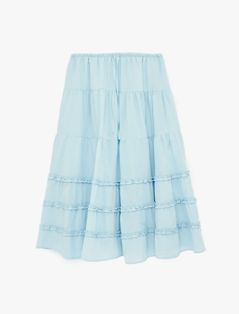 Koton  Embroidered Elastic Waist Maxi Skirt for Women | Best Price UAE