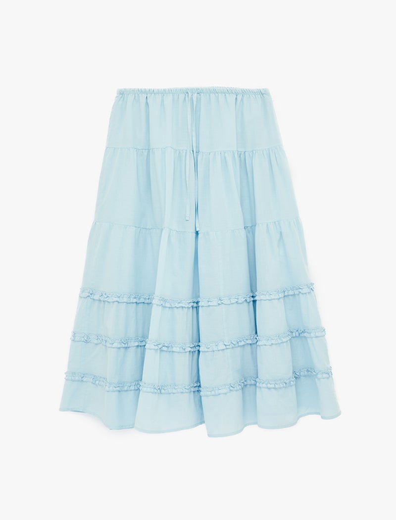 KOTON Embroidered Elastic Waist Maxi Skirt - Image 4