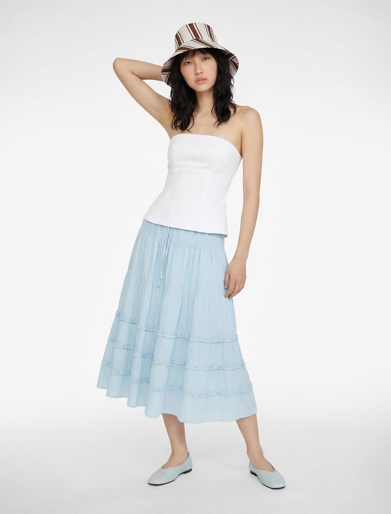 KOTON Embroidered Elastic Waist Maxi Skirt - Image 1