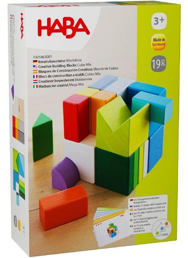 HABA HABA Chromatix Wooden Blocks - 19 Piece Building Block Set - for Children Ages 3+  - Image 1