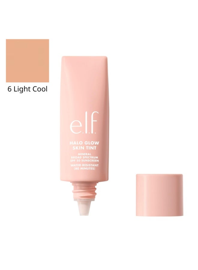 elf Halo Glow Skin Tint SPF 50, Tinted Moisturizer For Light, Creates A Natural Glow, 6 Light Cool - Image 1