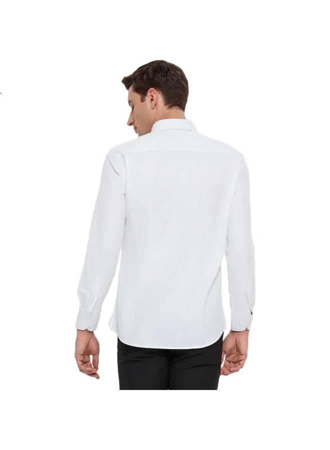 ROMON Long-Sleeve Shirt For Men, Solid Color White Shirt, Business Casual Professional Work Uniform Formal Dress Shirt, Men'S Clothing - Image 2