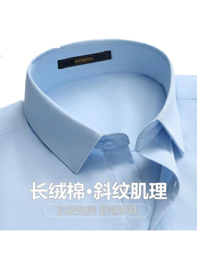ROMON Long-Sleeve Shirt For Men, Solid Color White Shirt, Business Casual Professional Work Uniform Formal Dress Shirt, Men'S Clothing - Image 3