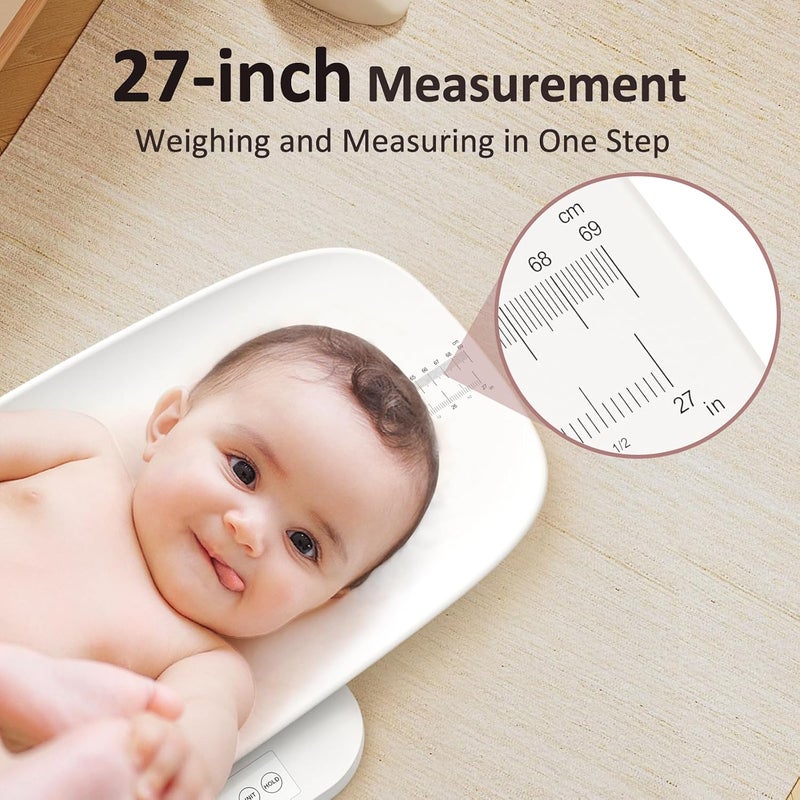 GROWNSY Baby Scale, Multifunctional Baby Weight Scale, Pet Scale for Puppy, Cat, Adult Scale Up to 330lbs, Accurate Digital Scale with Hold Function, 27-inch Height Measurement, 5 Units, LED Screen - Image 3