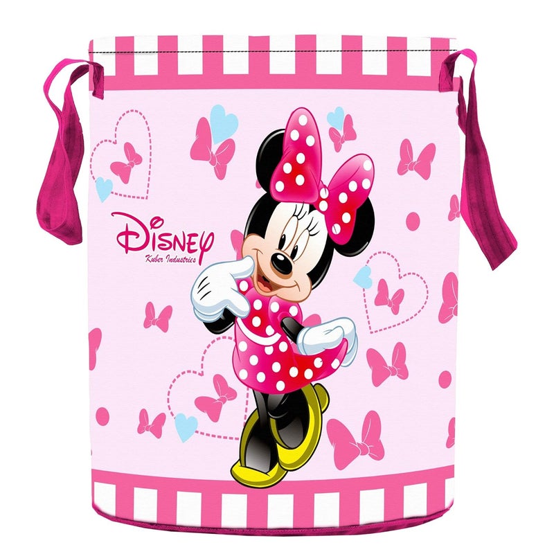 Kuber Industries Disney Minnie Print Round Non Woven Fabric Foldable Laundry Basket & Disney Mickey Print Non Woven Fabric Replacement Rectangular Drawer - Image 2