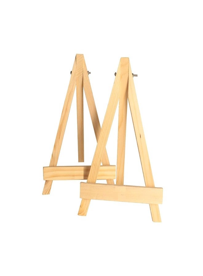 Qatalitic 6 Inch (Set of 2pc.) Mini Wooden Easel Stand, Adjustable Small Tabletop Easels for Artist Painting Mini Canvas, Business Card Display, Students Kids, and Displaying Photos - Image 1