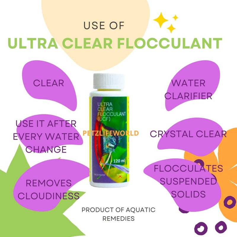 VAYINATO Aquatic Remedies Aquarium Fish Tank Water Clarifier (Ucf) | Quickly Removes Cloudiness | Makes Crystal Clear Fish Tanks (Pack Of 1 (120 Ml)) - Image 1