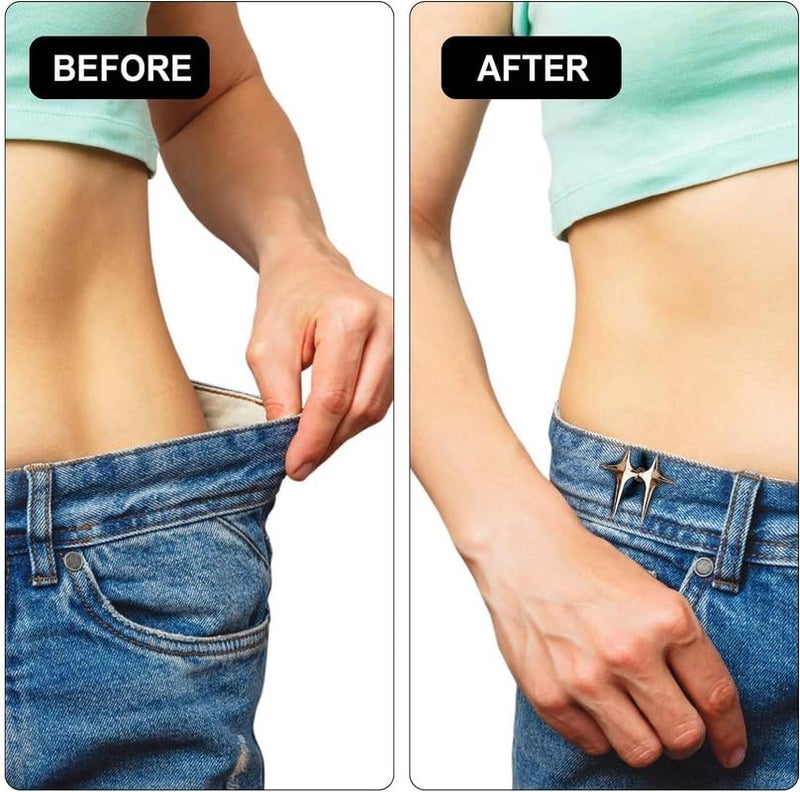 XVIA XVIA Adjustable Waist Buckle for Loose Jeans Pants Pearl Detachable Instant Jeans Button Pins Waist Tightener Set Make the Waist Fit for Skirt Pants etc2PairStar - Image 4
