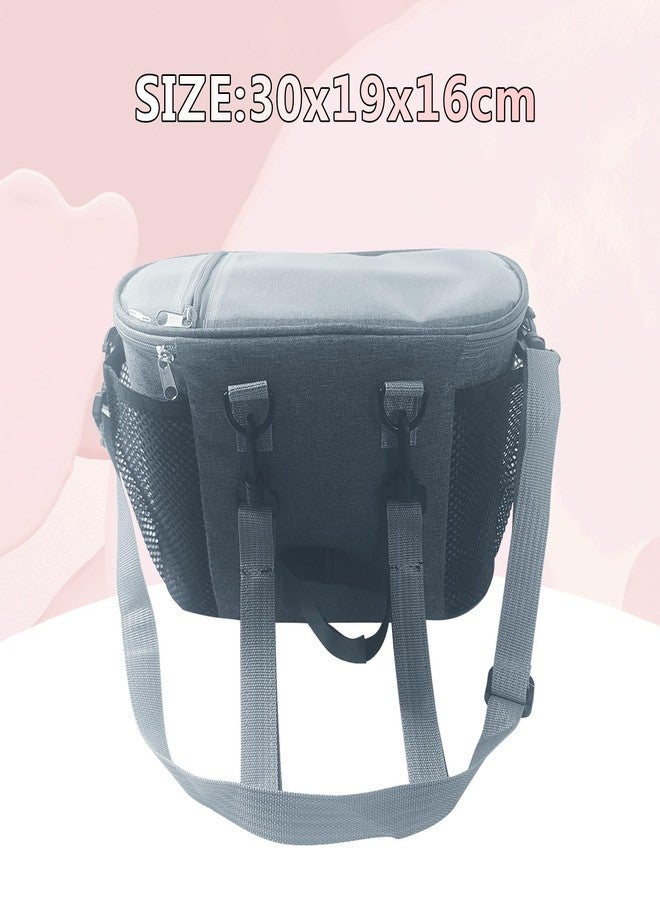 Berhapy Small Diaper Bag, Travel Tote Bags for Moms - Multiple Pockets, Stroller Hook, Adjustable Strap - Portable Handbag for Parent (Black) - Image 3