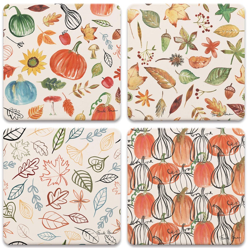 CoasterStone Hello Fall Set of 4 Coasters  One Size  Multicolored