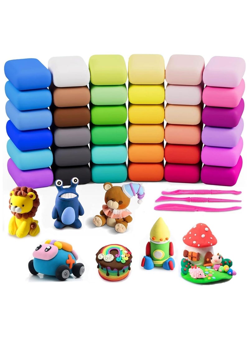 YelaJoy 36 Bright Colour Air Dry Super Light Clay Craft Kit Modelling Clay Artist Studio Toy, Great Gift for Kids - Image 1