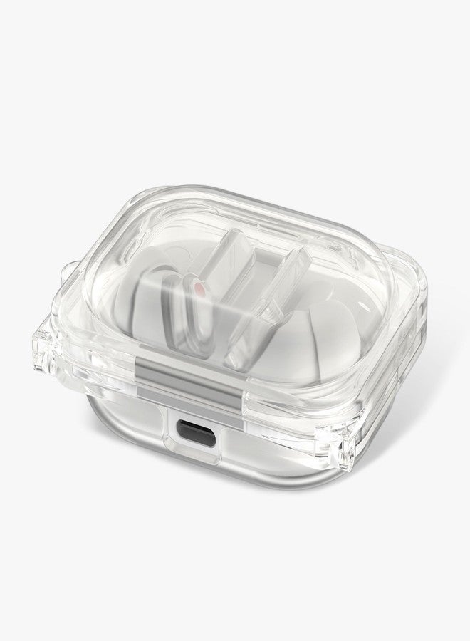 kwmobile Earphones Case Compatible with CMF by Nothing Nothing Ear (a) - Crystal TPU Two-Part Earbuds Case - Transparent - Image 3