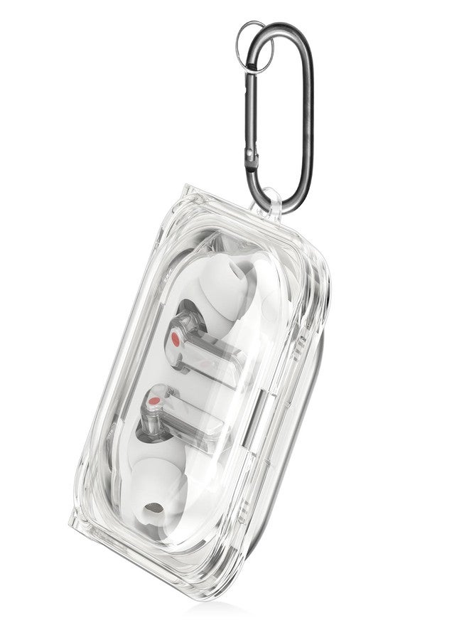 kwmobile Earphones Case Compatible with CMF by Nothing Nothing Ear (a) - Crystal TPU Two-Part Earbuds Case - Transparent - Image 5