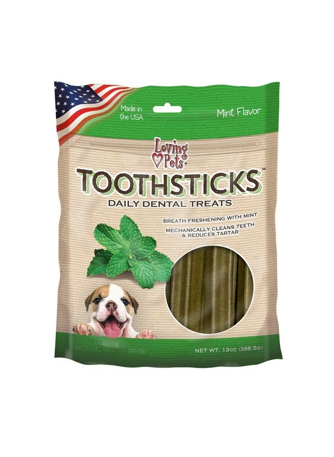 Loving Pets Loving Pets Toothsticks - Fresh Mint Dental Sticks for Dogs (for medium/large dogs 20-100+ lbs)  - Image 1