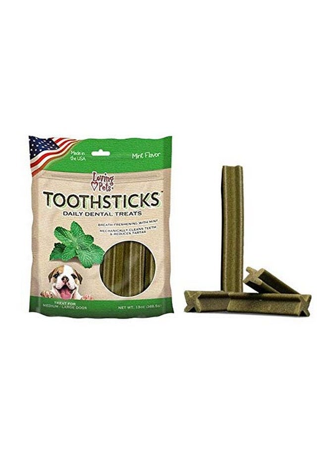 Loving Pets Loving Pets Toothsticks - Fresh Mint Dental Sticks for Dogs (for medium/large dogs 20-100+ lbs)  - Image 3