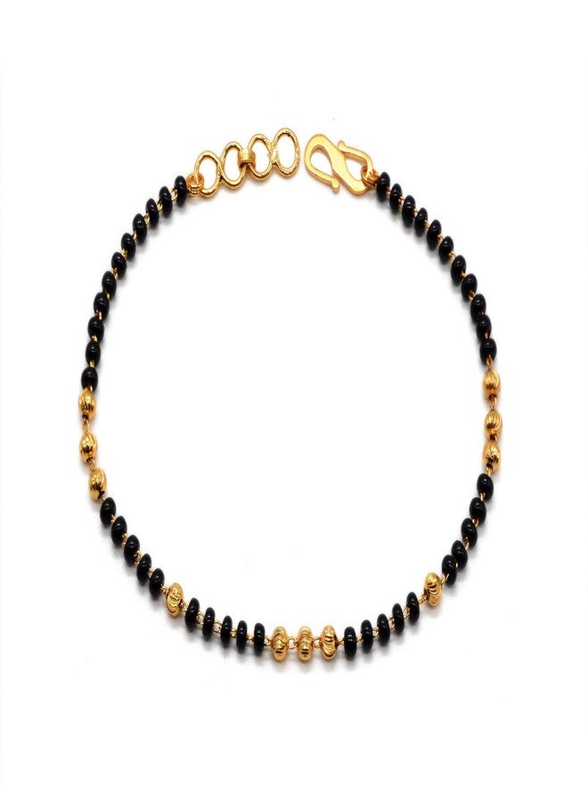 JHB Unique & Latest Black Bead Hand Bracelet Mangalsutra for Women (Yellow) - Image 1