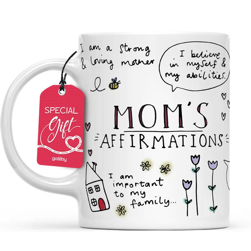 Gossby Mom Affirmation Coffee Mug Mothers Day Gift for Mom from Daughter Son Kids Christmas Birthday Gift for Mama 11oz White Ceramic Cup - Image 2