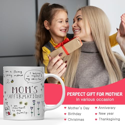 Gossby Mom Affirmation Coffee Mug Mothers Day Gift for Mom from Daughter Son Kids Christmas Birthday Gift for Mama 11oz White Ceramic Cup - Image 3