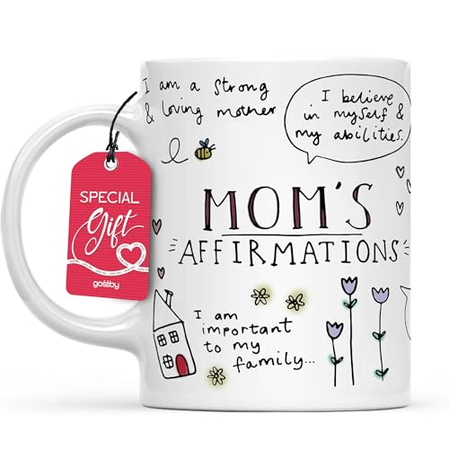 Gossby Mom Affirmation Coffee Mug Mothers Day Gift for Mom from Daughter Son Kids Christmas Birthday Gift for Mama 11oz White Ceramic Cup - Image 1