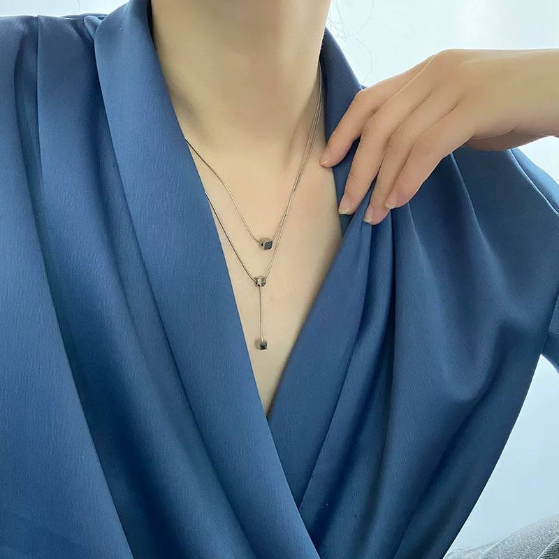 Silver Stainless Steel Pendant Necklace - Image 1