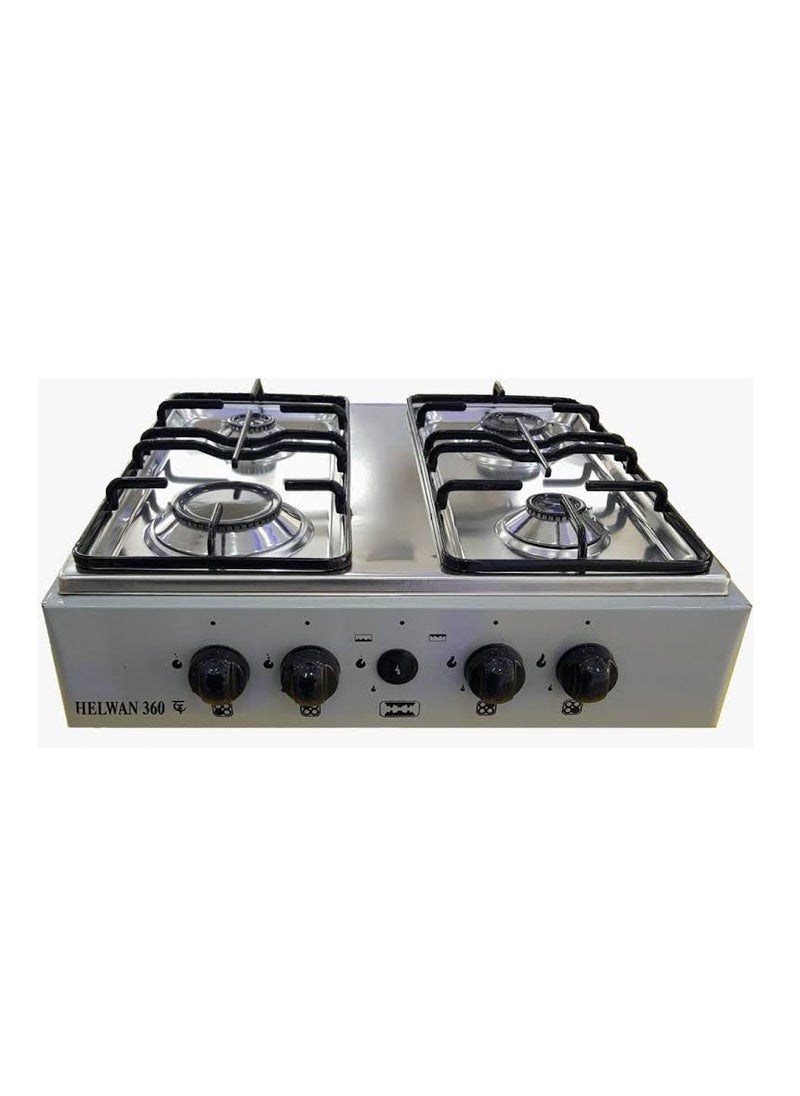 long life - Flat cooker, 4 burners, enamelled, stainless surface, size 55 * 55, Helwan 360 - Image 1
