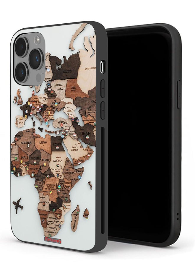 Tolwak Apple iPhone 14 Pro Max Protective Case World Map Art - Image 1