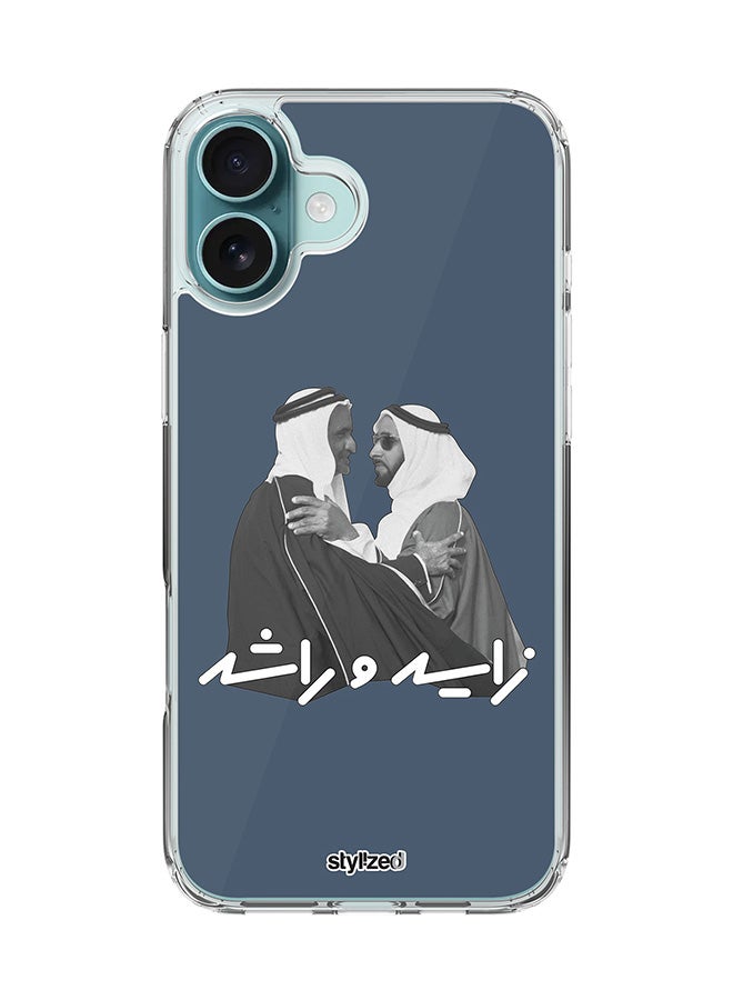 Stylizedd for iPhone 16 Plus Case [Compatible with MagSafe] Slim Magnetic cover Clear Phone Case - Sheikh Zayed And Sheikh Rashid, Blue - Image 1