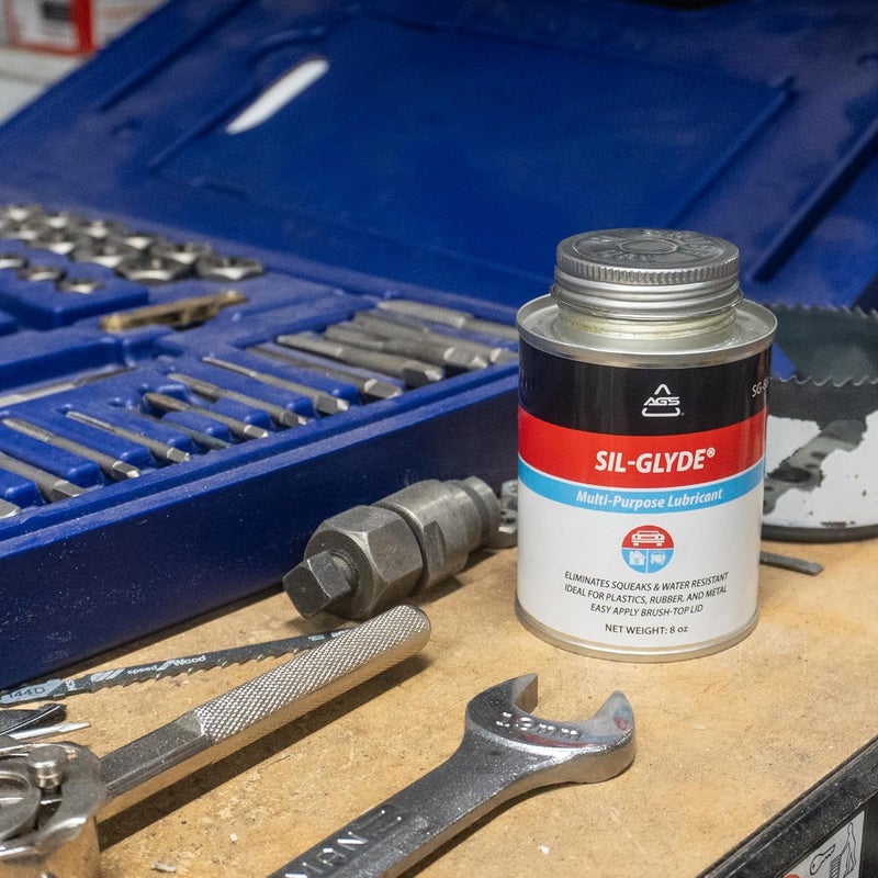 مركب تشحيم متعدد الأغراض لجميع الأحوال الجوية من Automotive Solutions SIL-Glyde بغطاء فرشاة لجميع الأسطح، عبوة 8 أونصات، شحم سيليكون، يضمن مقاومة الاحتكاك - Image 5