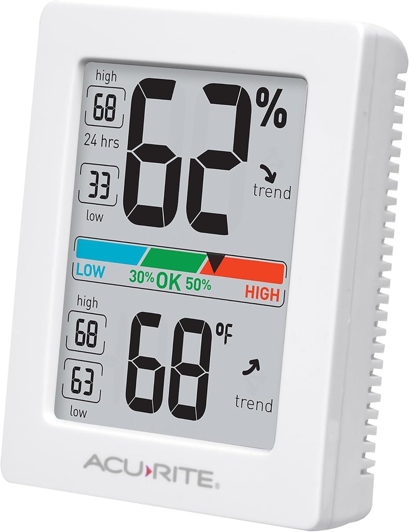 Acurite Digital Hygrometer with Indoor Monitor and Comfort Scale (01083M) Room Thermometer Gauge with Temperature Humidity, 3 x 2.5 Inches, White - Image 2
