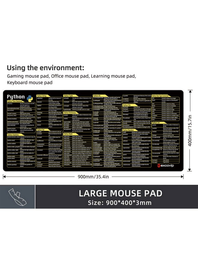 Excel English Shortcut Key Mouse Pad Customized Computer Office Special Same Style European And American Non-slip Table Pad-Color:300*800*2mm-Pattern:Product B 12in1  - Image 4