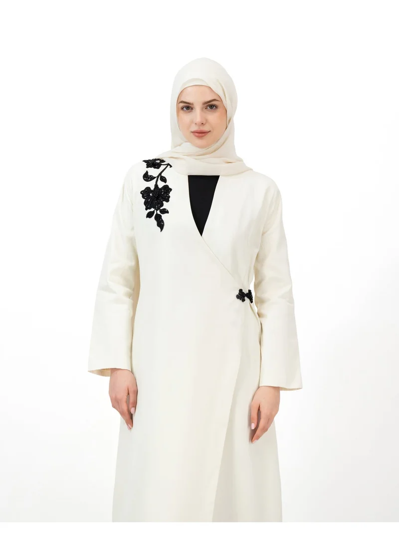 Eight Thirty Nine Monochrome Dynasty |  Linen Blend Blazer Abaya