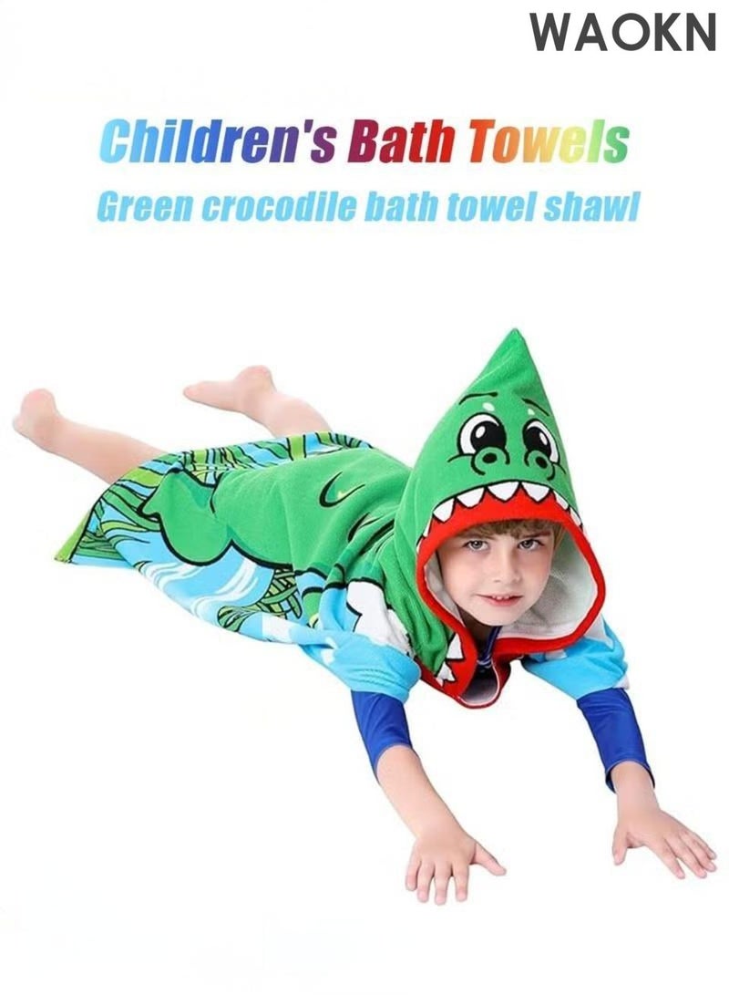 WAOKN Kids Bath Towel for 4-9 Years Toddler , Microfiber Bath Towel Super Soft Robe Poncho Bathrobe , Children's Beach Pool Bath Swim , Quick drying and absorbent , soft and sun resistant,unisex , 70*150CM . - Image 3