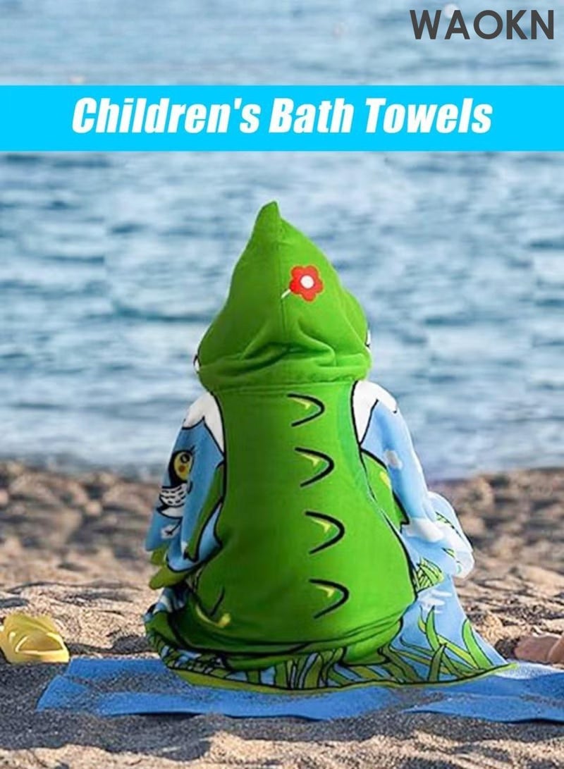 WAOKN Kids Bath Towel for 4-9 Years Toddler , Microfiber Bath Towel Super Soft Robe Poncho Bathrobe , Children's Beach Pool Bath Swim , Quick drying and absorbent , soft and sun resistant,unisex , 70*150CM . - Image 5